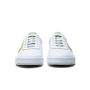 Men's Dreamer White Yellow Green Logo Leather Sneakers
