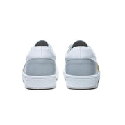 Men's Dreamer White Yellow Green Logo Leather Sneakers