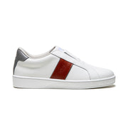 Women's Bishop White Orange Gray Leather Sneakers