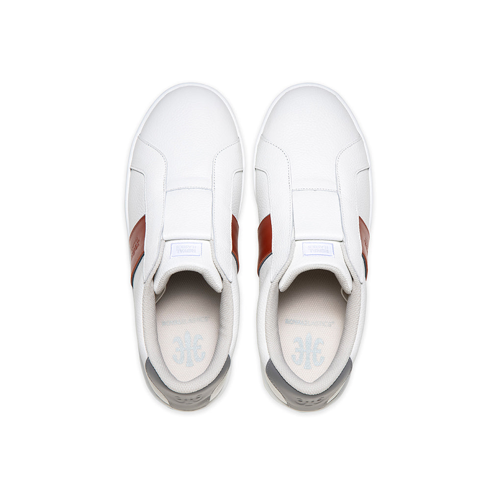 Women's Bishop White Orange Gray Leather Sneakers