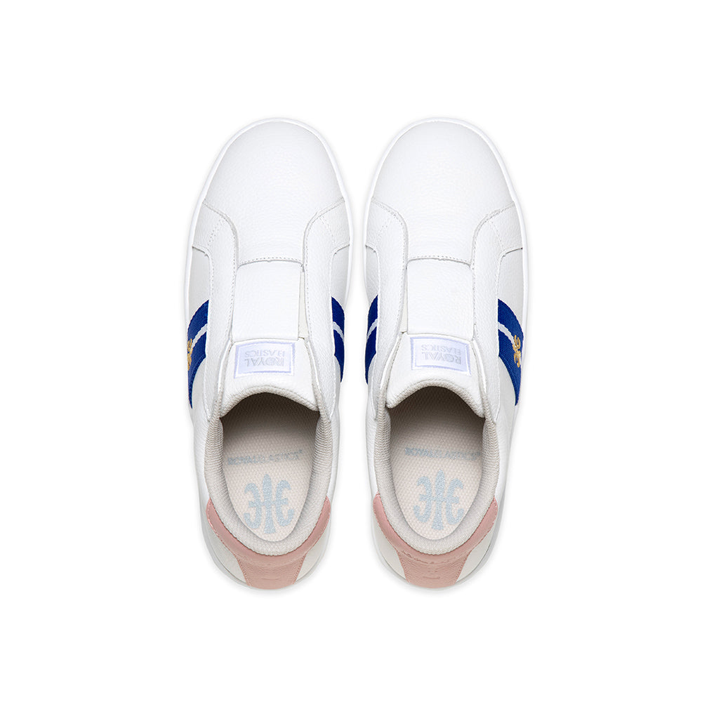 Women's Bishop White Blue Pink Leather Sneakers
