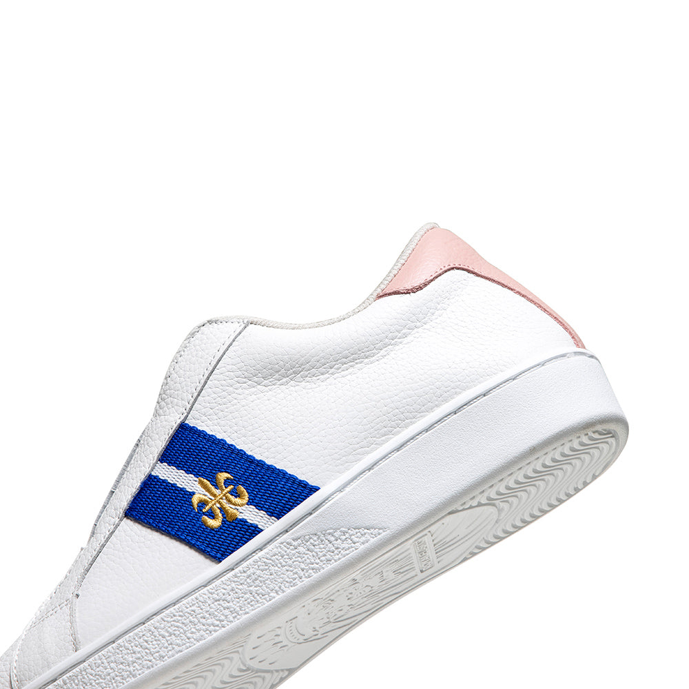 Women's Bishop White Blue Pink Leather Sneakers
