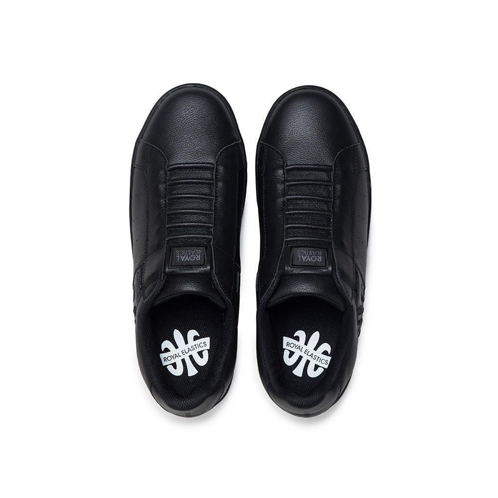 Women's Icon Black Logo Leather Sneakers