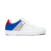 Women's Icon OG White Blue Red Logo Leather Sneakers