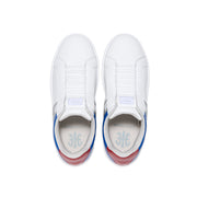 Women's Icon OG White Blue Red Logo Leather Sneakers