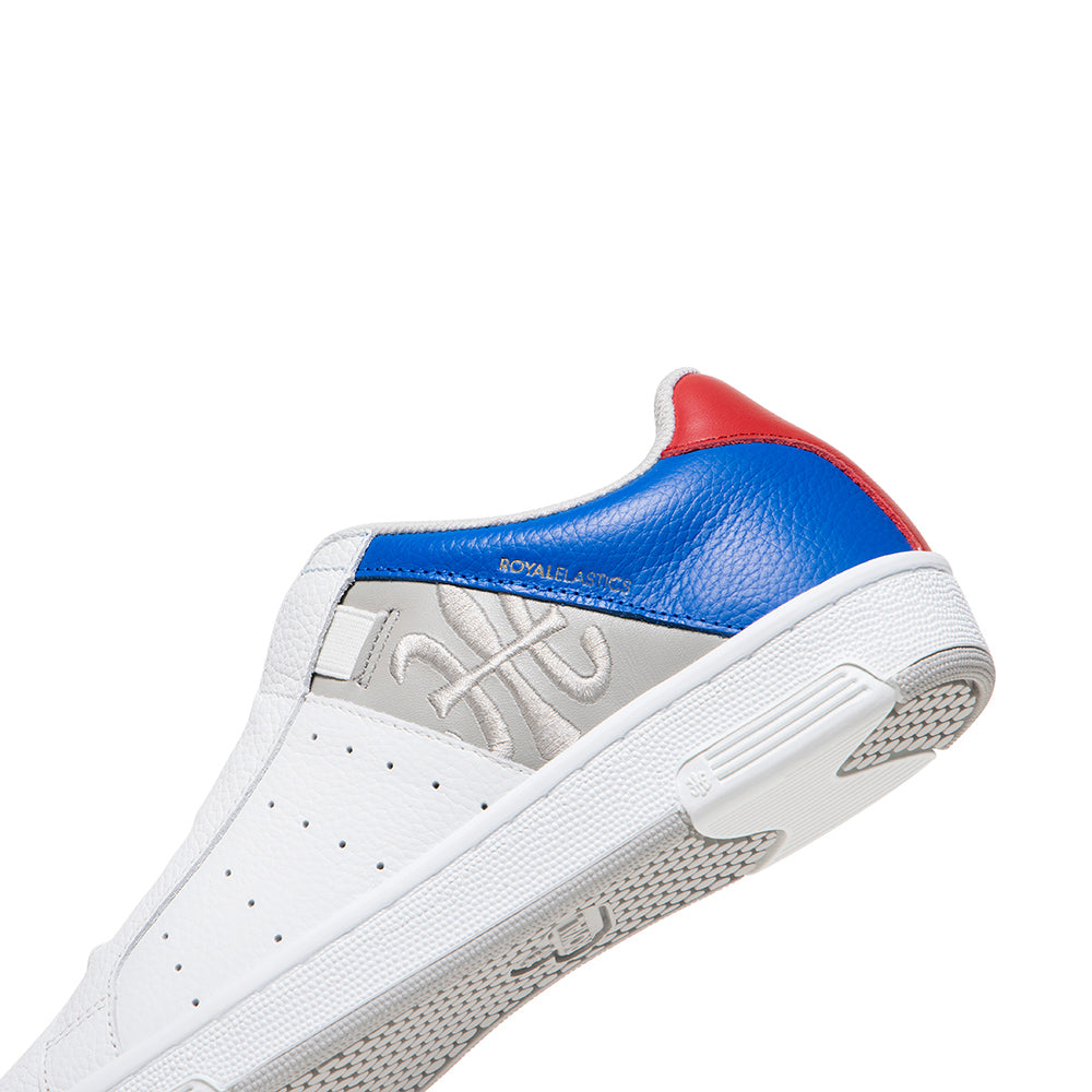 Women's Icon OG White Blue Red Logo Leather Sneakers