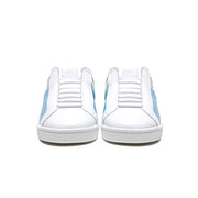 Women's Icon Dots White Blue Logo Leather Sneakers