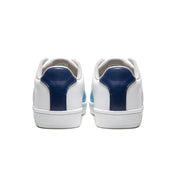 Women's Icon Dots White Blue Logo Leather Sneakers