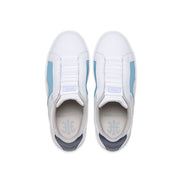 Women's Icon Dots White Blue Logo Leather Sneakers