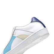 Women's Icon Dots White Blue Logo Leather Sneakers