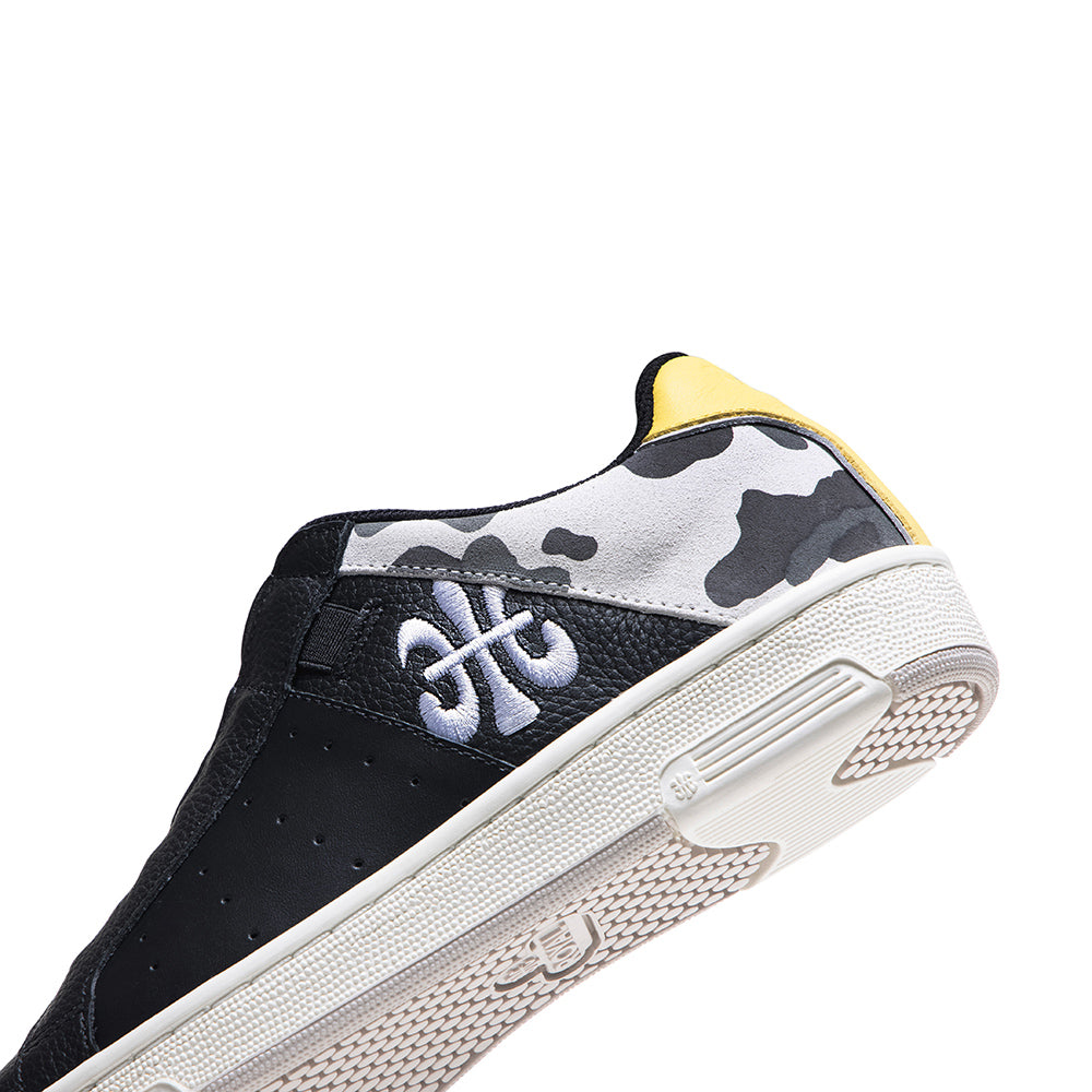 Women's Icon OG Black Yellow Logo Leather Sneakers