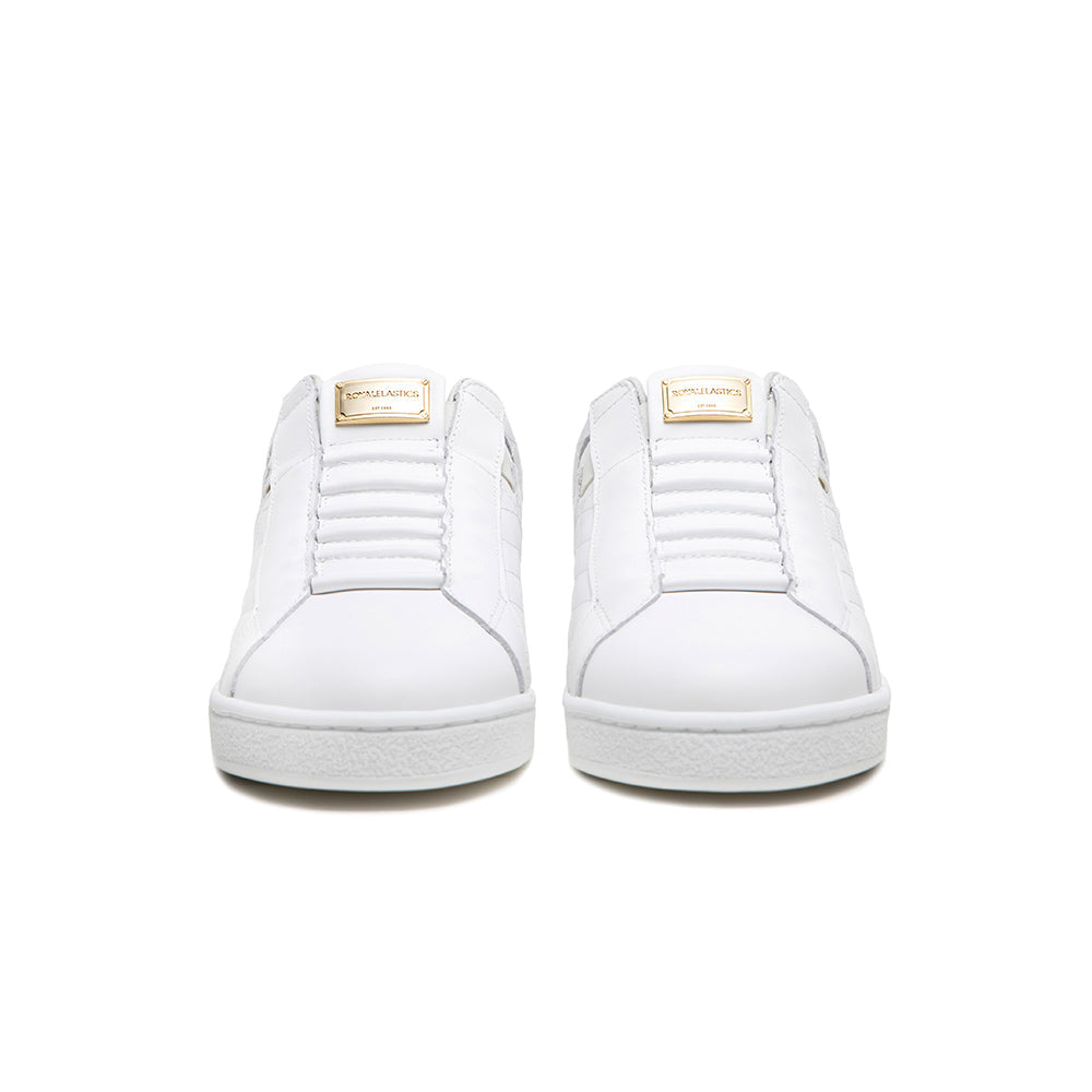 Women's Icon Lux White Brown Blue Leather Sneakers
