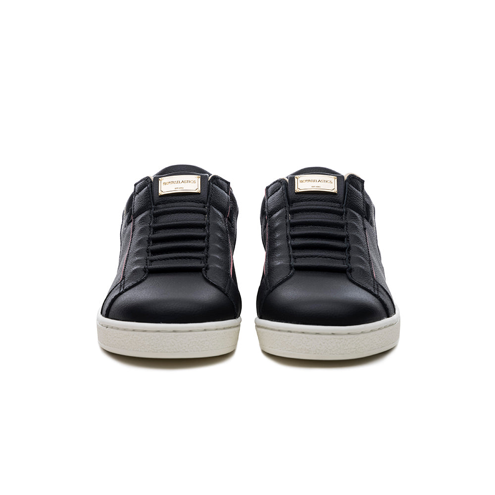 Women's Adelaide Lux Black Pink Leather Sneakers
