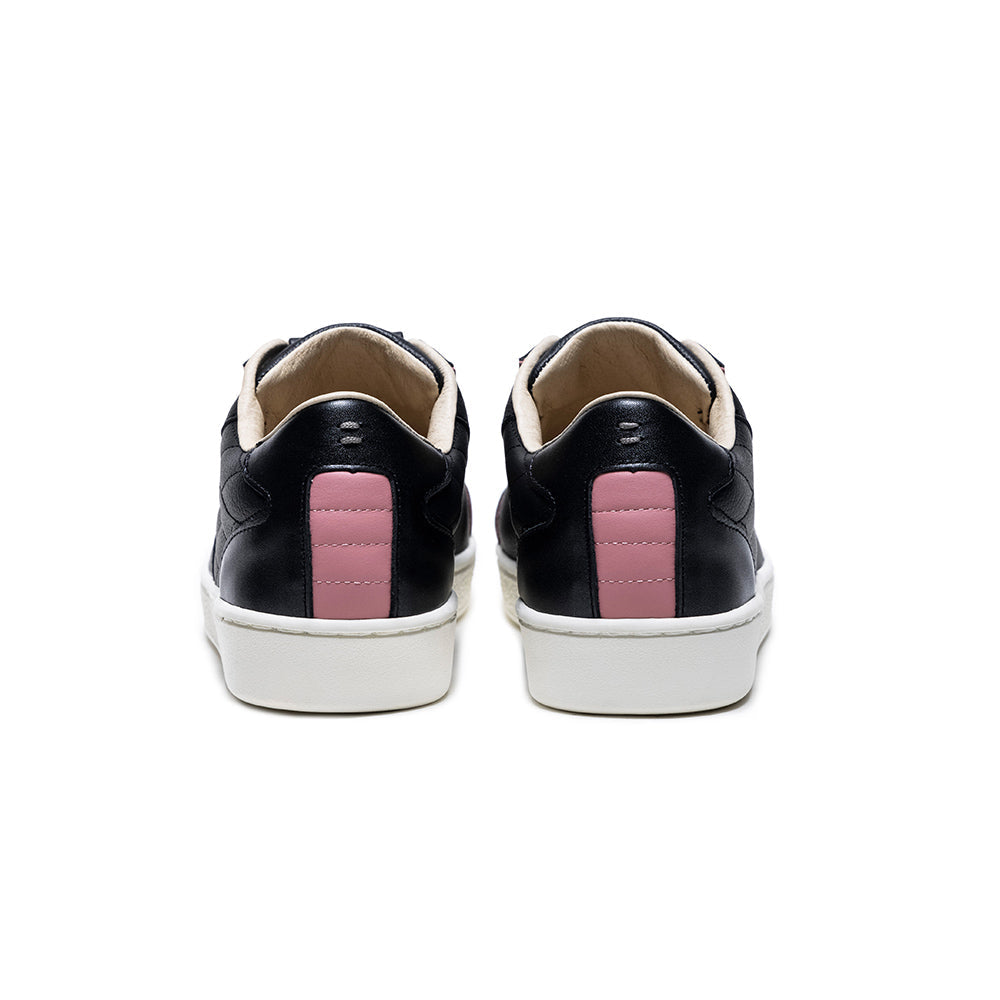 Women's Adelaide Lux Black Pink Leather Sneakers