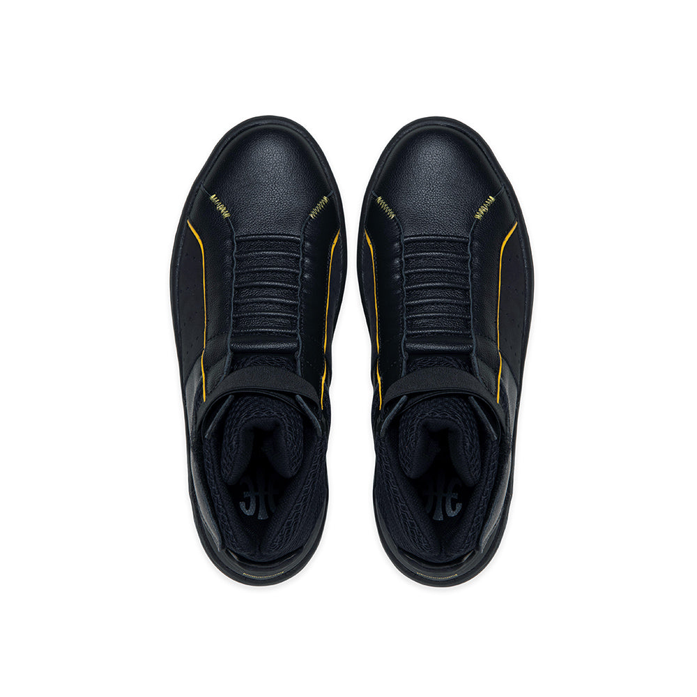 Women's Icon 2.0X Hi Black Yellow Hi Top Leather Sneakers