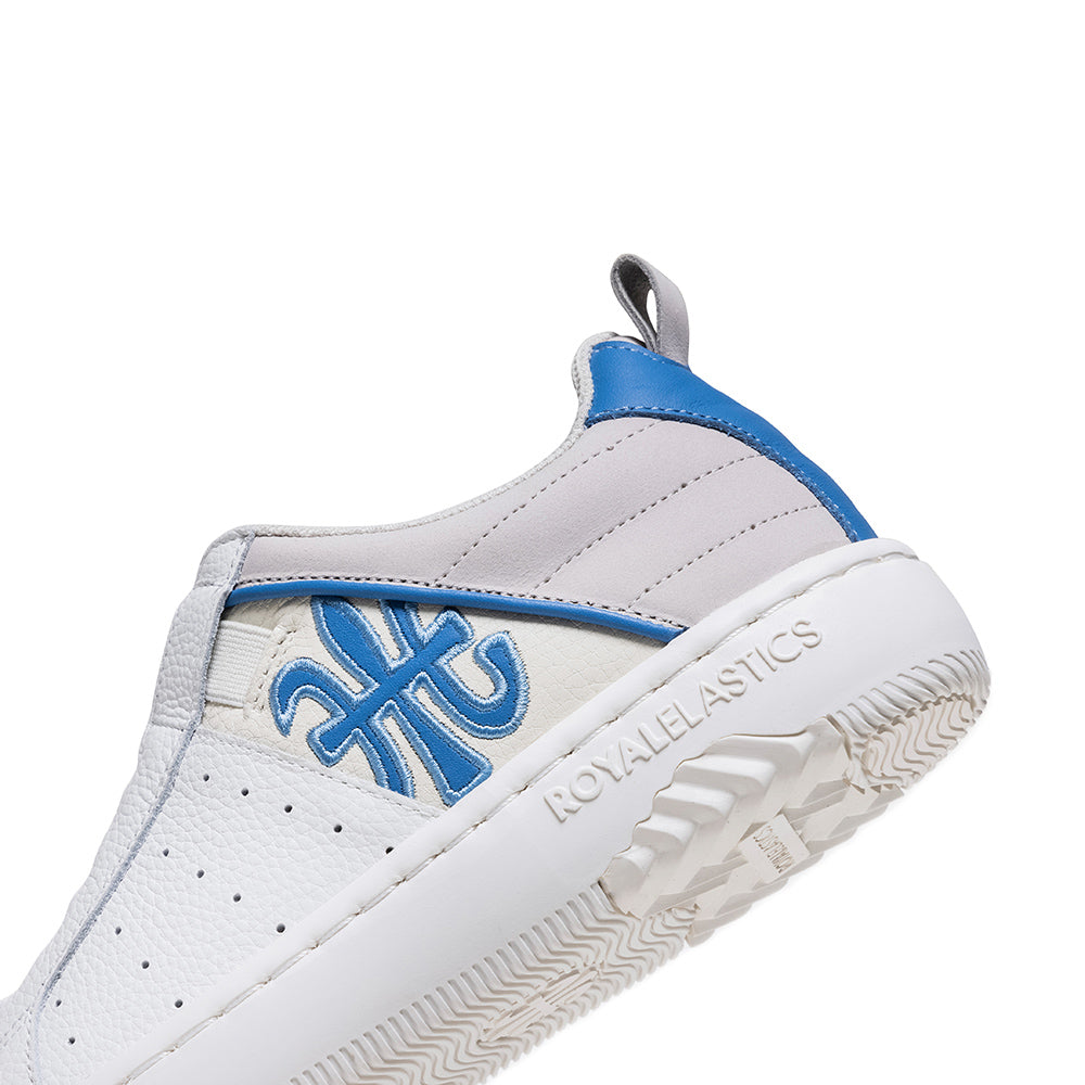 Women's Icon 2.0 White Blue Logo Leather Sneakers