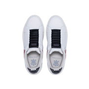 Women's Icon 2.0 White Red Black Logo Leather Sneakers