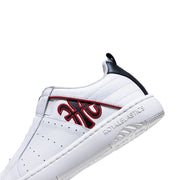 Women's Icon 2.0 White Red Black Logo Leather Sneakers