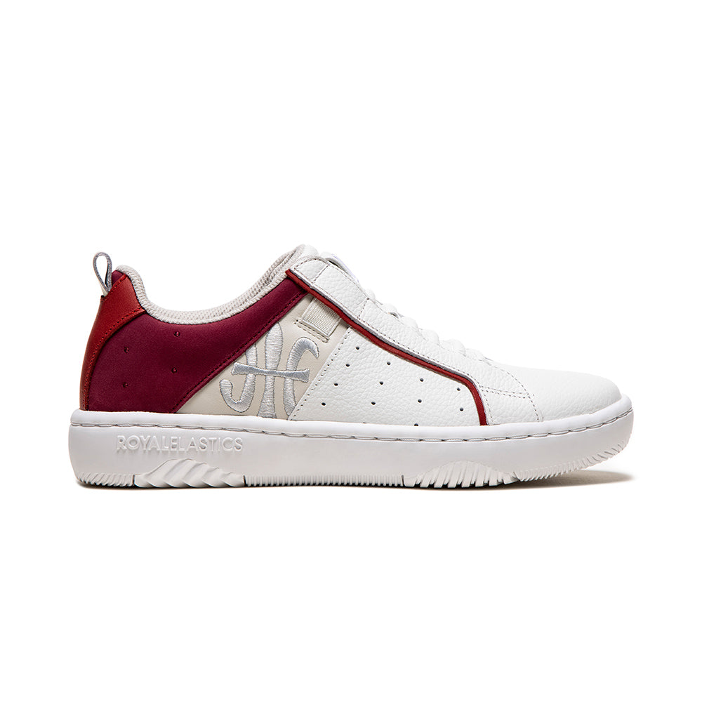 Women's Icon 2.0 White Beige Red Logo Leather Sneakers