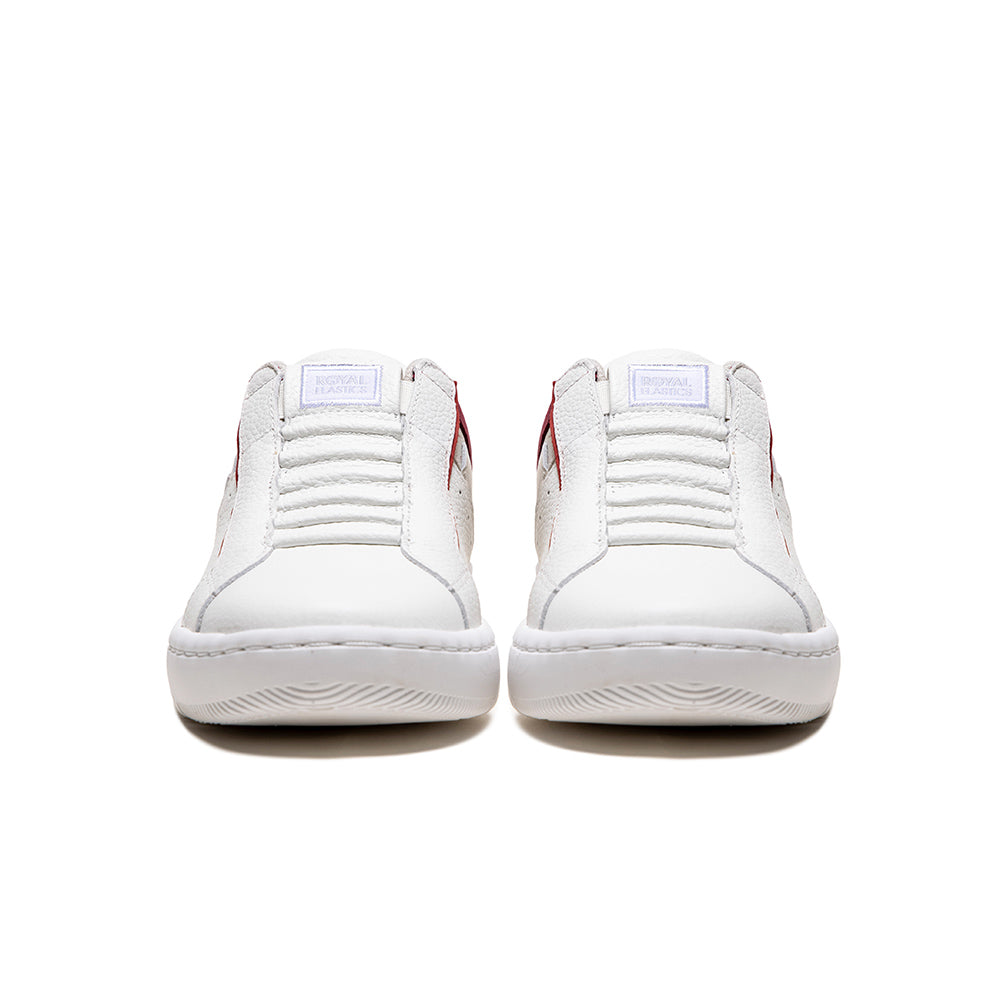 Women's Icon 2.0 White Beige Red Logo Leather Sneakers