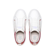 Women's Icon 2.0 White Beige Red Logo Leather Sneakers
