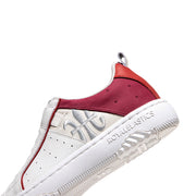 Women's Icon 2.0 White Beige Red Logo Leather Sneakers