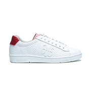 Women's Honor White Pink Red Logo Leather Sneakers