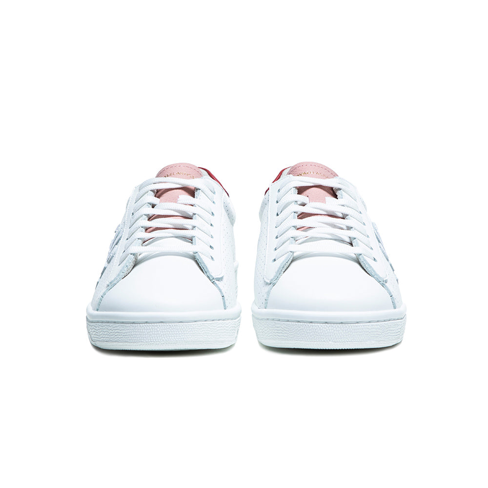 Women's Honor White Pink Red Logo Leather Sneakers 98014-011