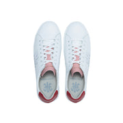 Women's Honor White Pink Red Logo Leather Sneakers