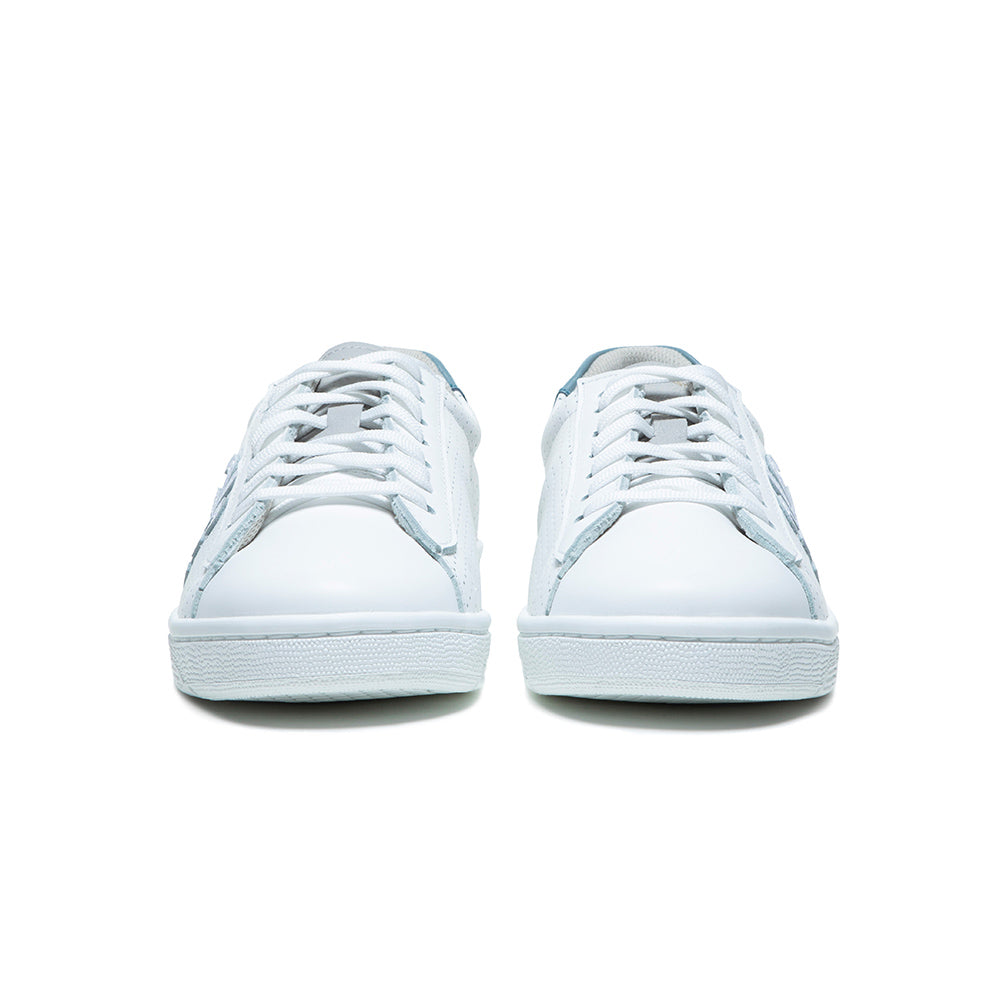 Women's Honor White Blue Logo Leather Sneakers