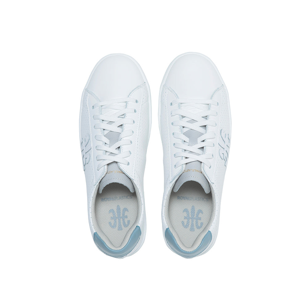 Women's Honor White Blue Logo Leather Sneakers