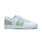 Women's Dreamer White Green Logo Leather Sneakers