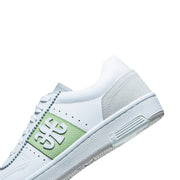 Women's Dreamer White Green Logo Leather Sneakers
