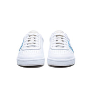 Women's Dreamer White Blue Logo Leather Sneakers