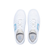 Women's Dreamer White Blue Logo Leather Sneakers