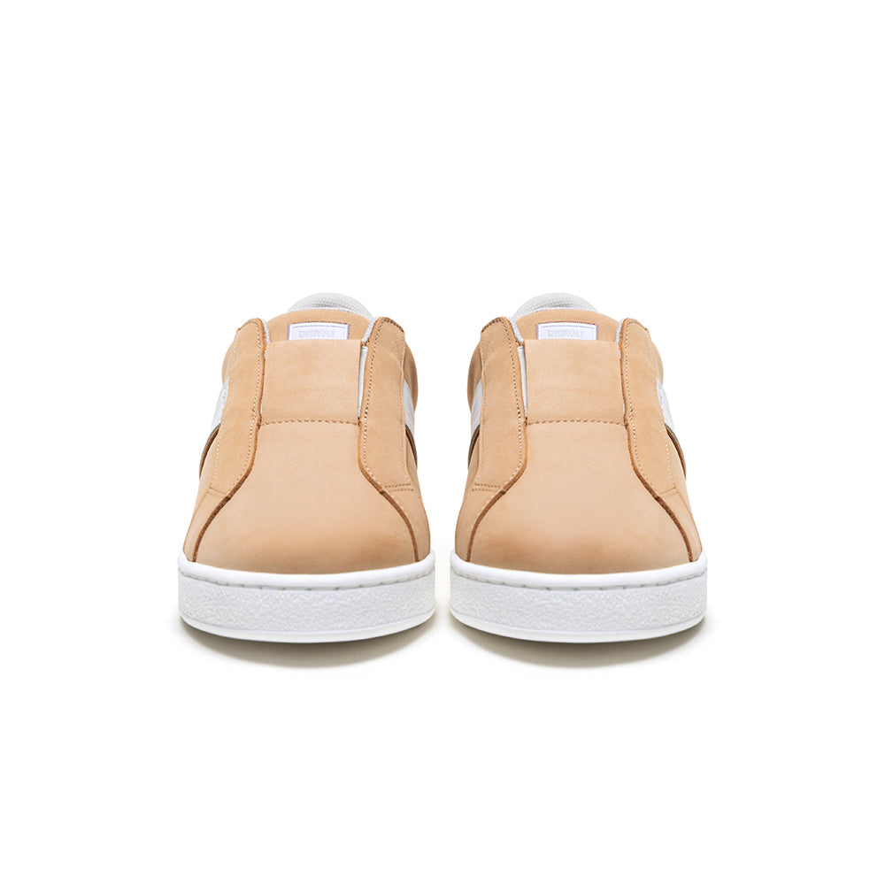 Men's Bishop Beige White Yellow Leather Sneakers 001753-777-2
