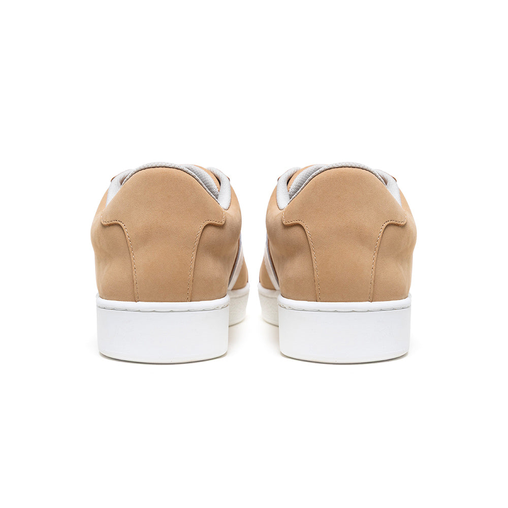 Men's Bishop Beige White Yellow Leather Sneakers 001753-777-3