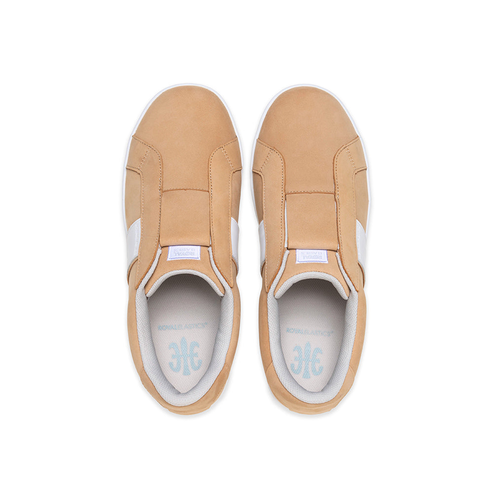 Men's Bishop Beige White Yellow Leather Sneakers 001753-777-4