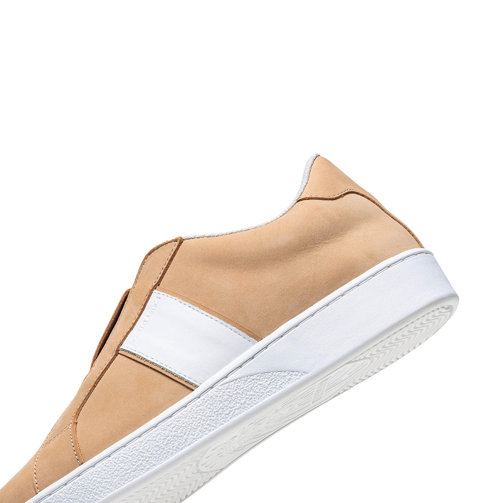 Men's Bishop Beige White Yellow Leather Sneakers 001753-777-5