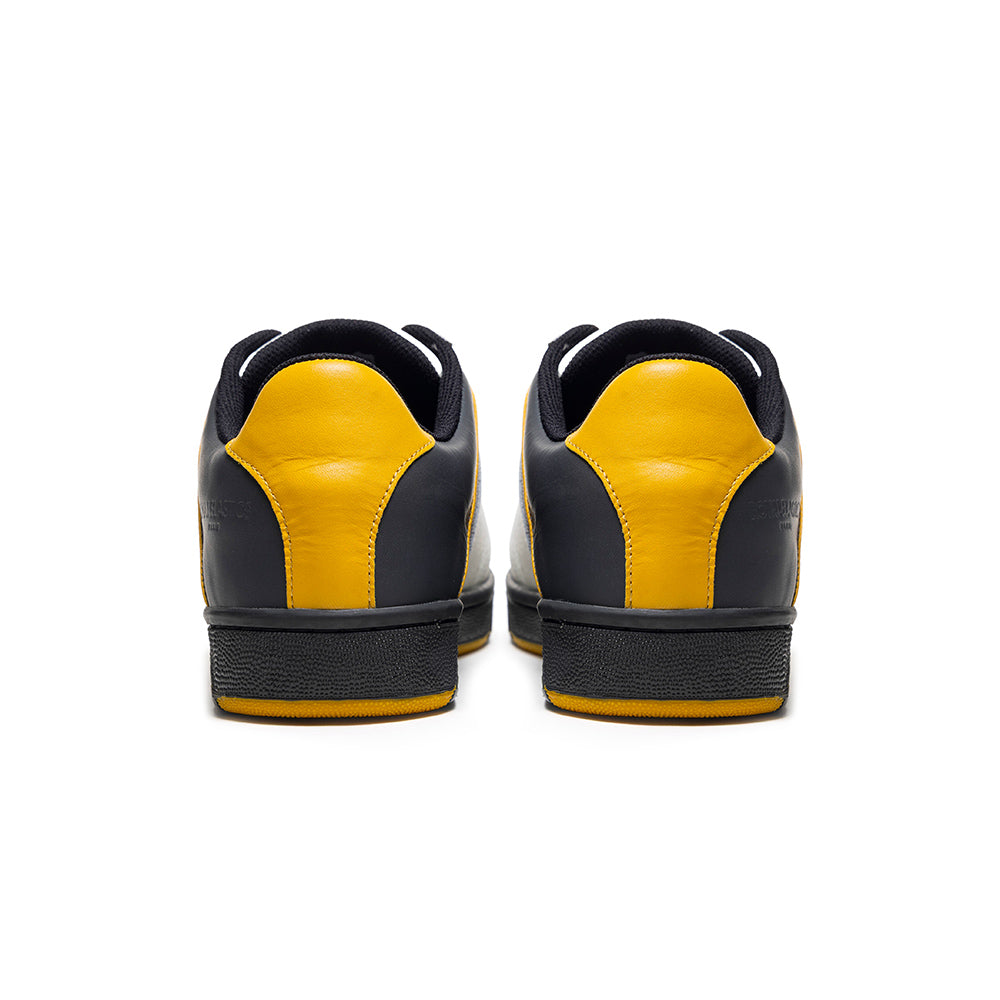 Men's Icon OG White Black Yellow Logo Leather Sneakers 001952-039-3