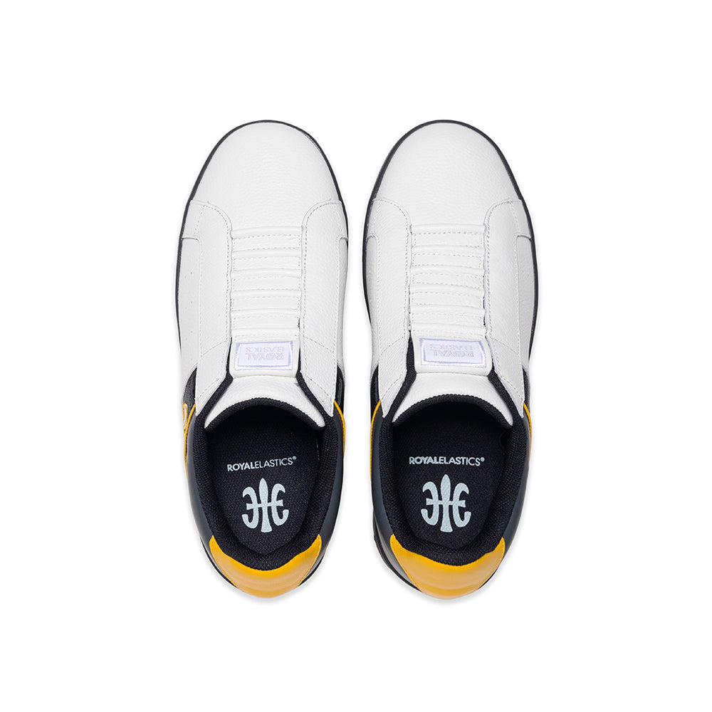 Men's Icon OG White Black Yellow Logo Leather Sneakers 001952-039-4