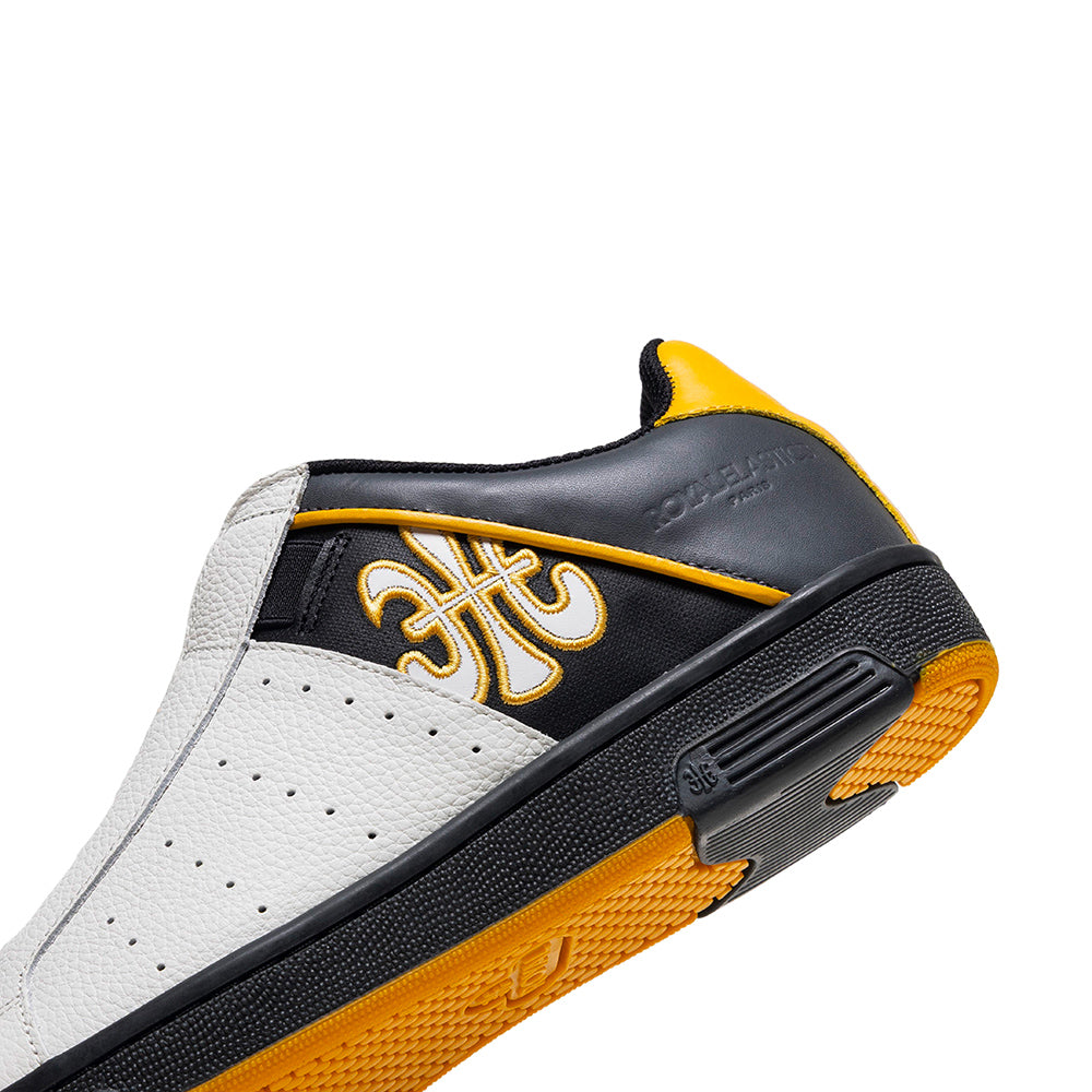 Men's Icon OG White Black Yellow Logo Leather Sneakers 001952-039-5