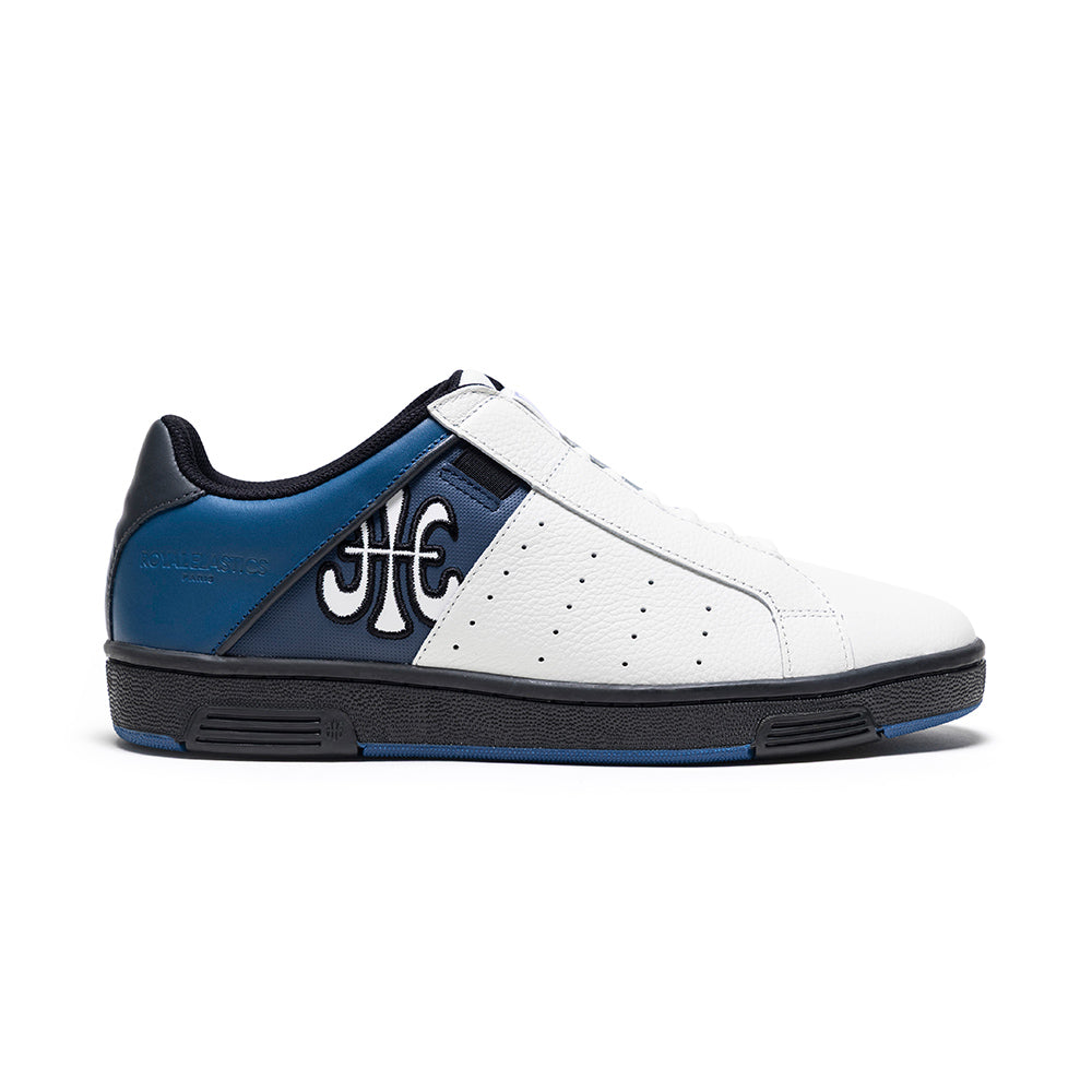 Men's Icon OG White Blue Black Logo Leather Sneakers