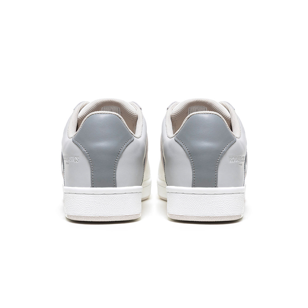 Men's Icon OG White Beige Gray Logo Leather Sneakers