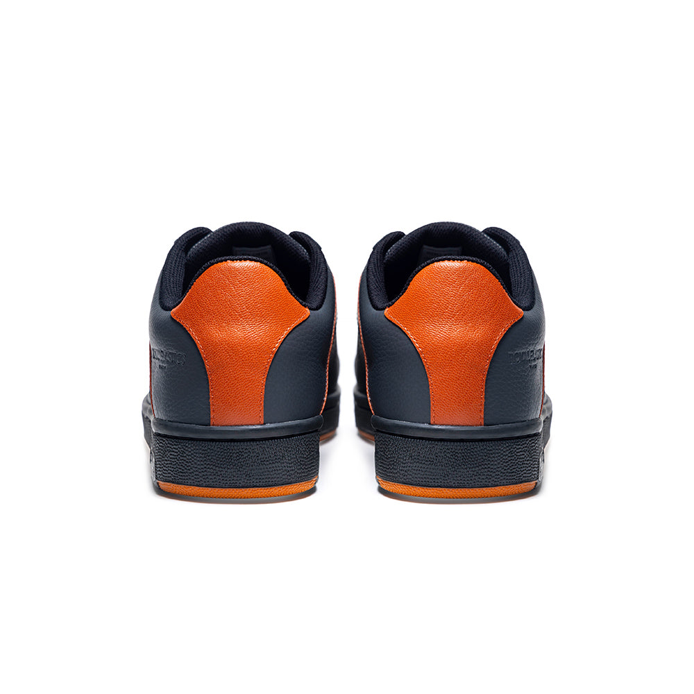 Men's Icon OG Black Gray Orange Logo Leather Sneakers 001952-928-3