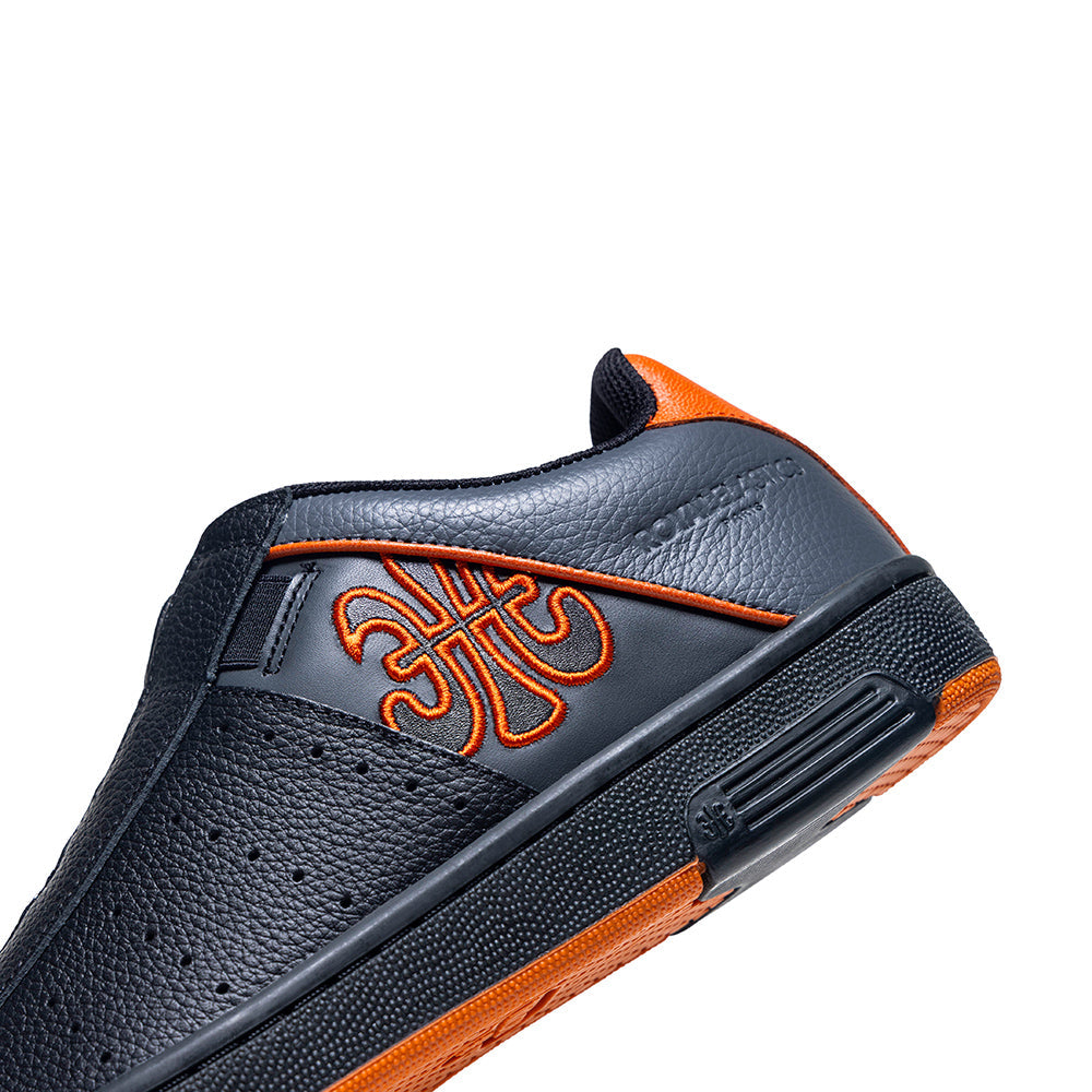 Men's Icon OG Black Gray Orange Logo Leather Sneakers 001952-928-5