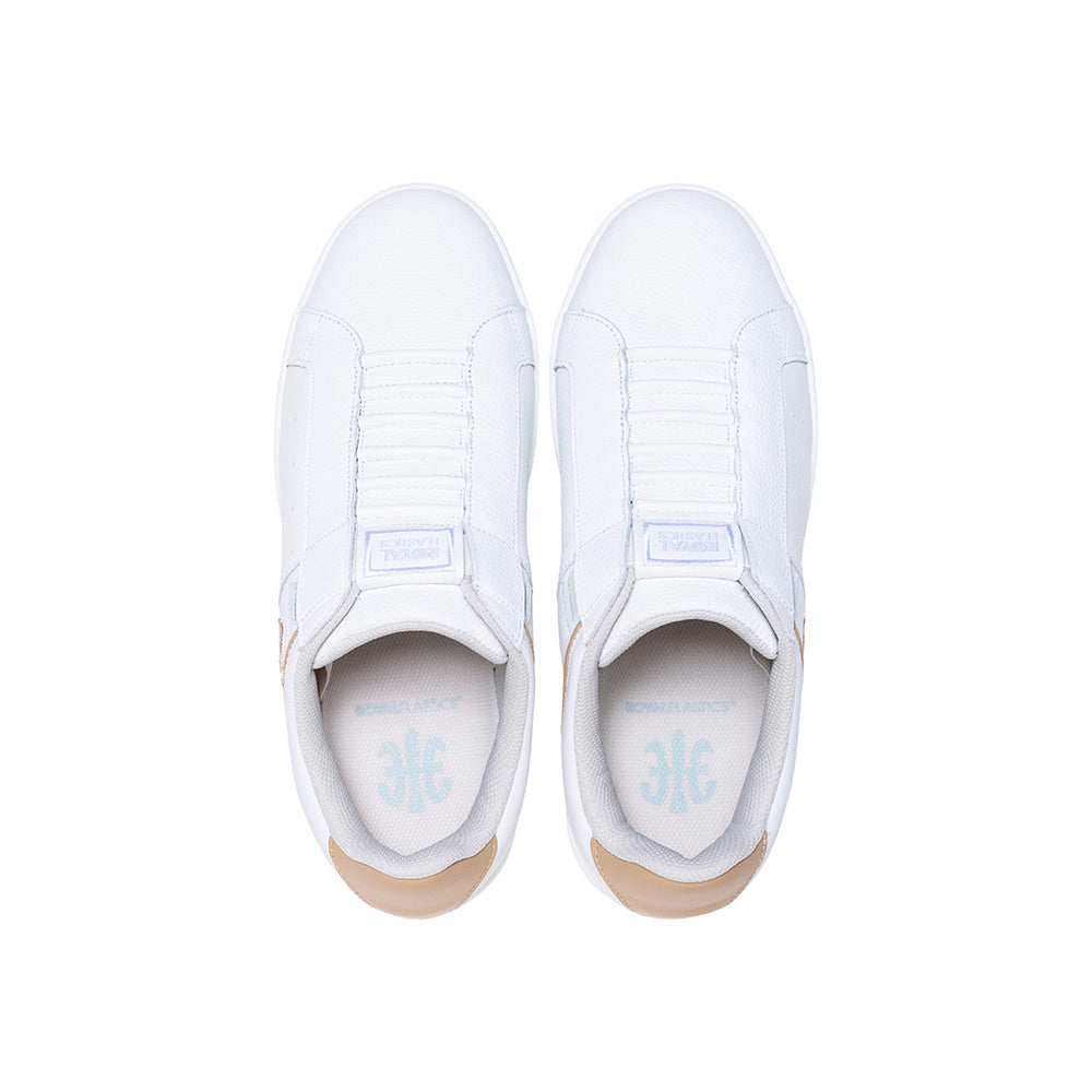 Men's Icon OG White Beige Logo Leather Sneakers 001953-007-4