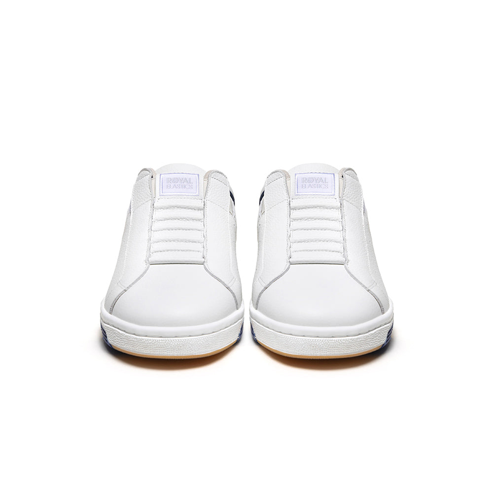Men's Icon OG White Blue Logo Leather Sneakers 001953-055
