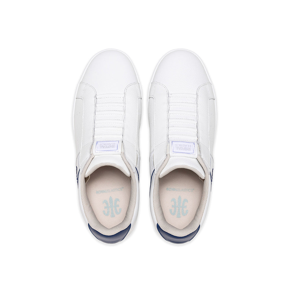 Men's Icon OG White Blue Logo Leather Sneakers 001953-055 - ROYAL ELASTICS