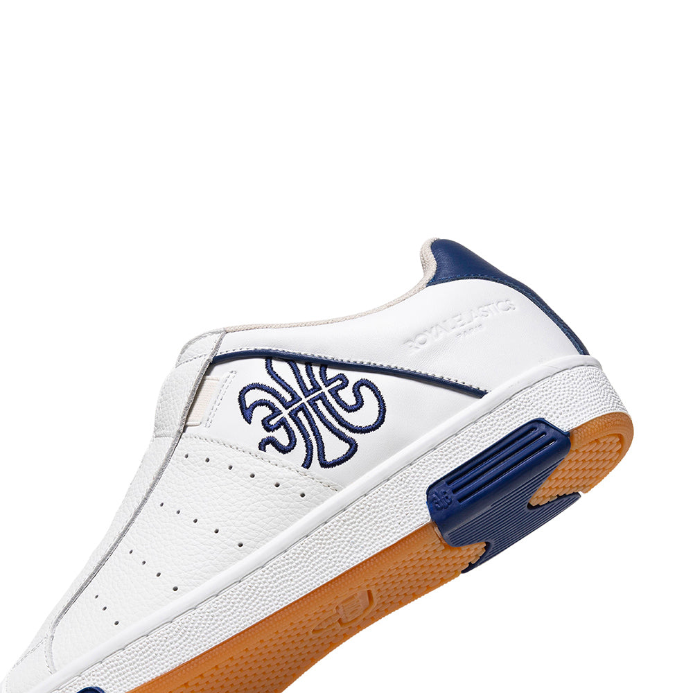 Men's Icon OG White Blue Logo Leather Sneakers 001953-055 - ROYAL ELASTICS
